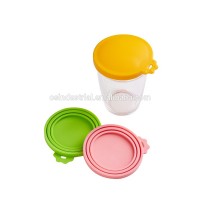 Wholesale Custom BPA Free Pet Universal Drink Cup Cover Silicone Food Can Lid Fits Most Standard Size Dog and Cat Can Tops