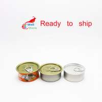 metal empty custom food grade 100ml caviar tin can 100g tuna can packaging for pet dog in stock TC-A123