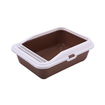 large size cat litter box plastic cat toilet tray with poop scoop wholesale semi-closed kitten cat litter box