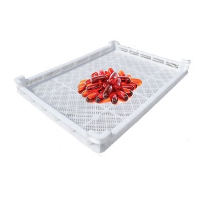 Food-grade Added Corners Air Flow Pharmaceutical Medicinary Usage Plastic Drying Tray For Capsules Softgel Paintballs