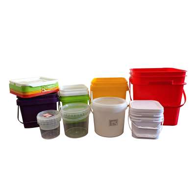 Black Square Plastic Bucket With Handle With Lid